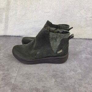 Ryka Noelle Next Water Repellent Green Ankle Boots Zippered Booties Womens 8.5M